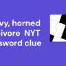 Heavy, horned herbivore NYT crossword clue